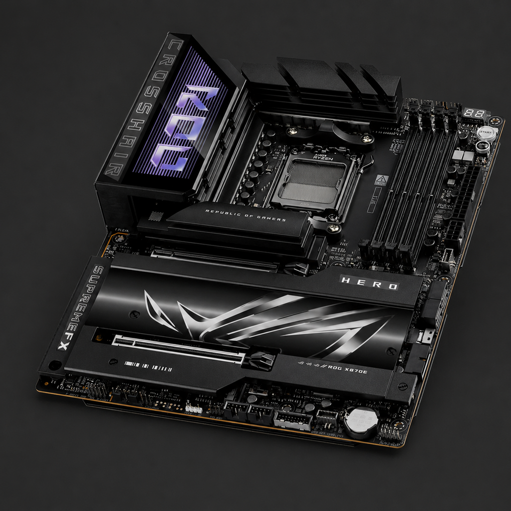 ASUS ROG CROSSHAIR X870E HERO, AMD AM5 Motherboard, DDR5 192GB Max Support EXPO, AI Intelligence, Wi-Fi 7, 2 x USB4 Ports, Overclocking Support