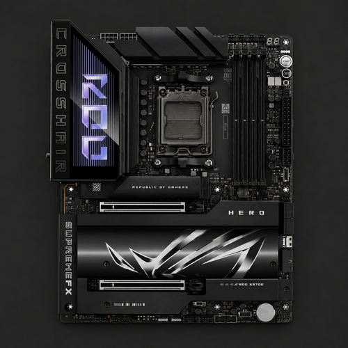 ASUS ROG CROSSHAIR X870E HERO, AMD AM5 Motherboard, DDR5 192GB Max Support EXPO, AI Intelligence, Wi-Fi 7, 2 x USB4 Ports, Overclocking Support
