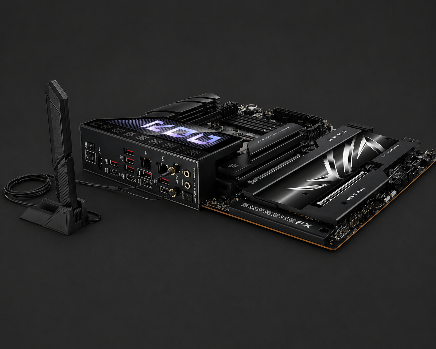ASUS ROG CROSSHAIR X870E HERO, AMD AM5 Motherboard, DDR5 192GB Max Support EXPO, AI Intelligence, Wi-Fi 7, 2 x USB4 Ports, Overclocking Support