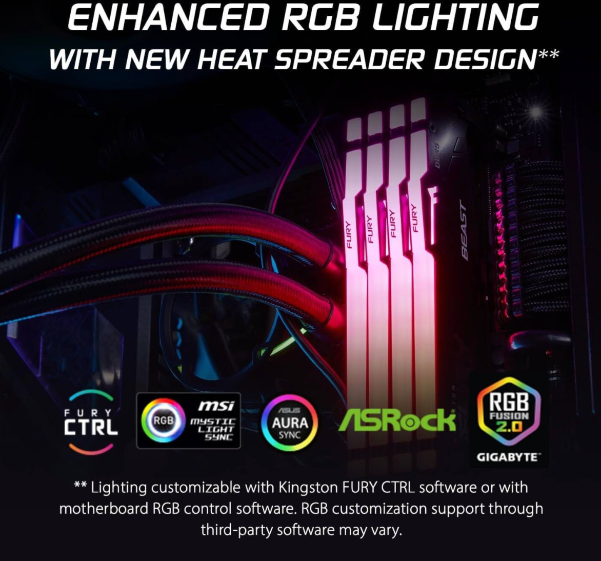 Kingston Fury Beast RGB 32GB (2x16GB) DDR5 Dual Desktop Memory Kit
