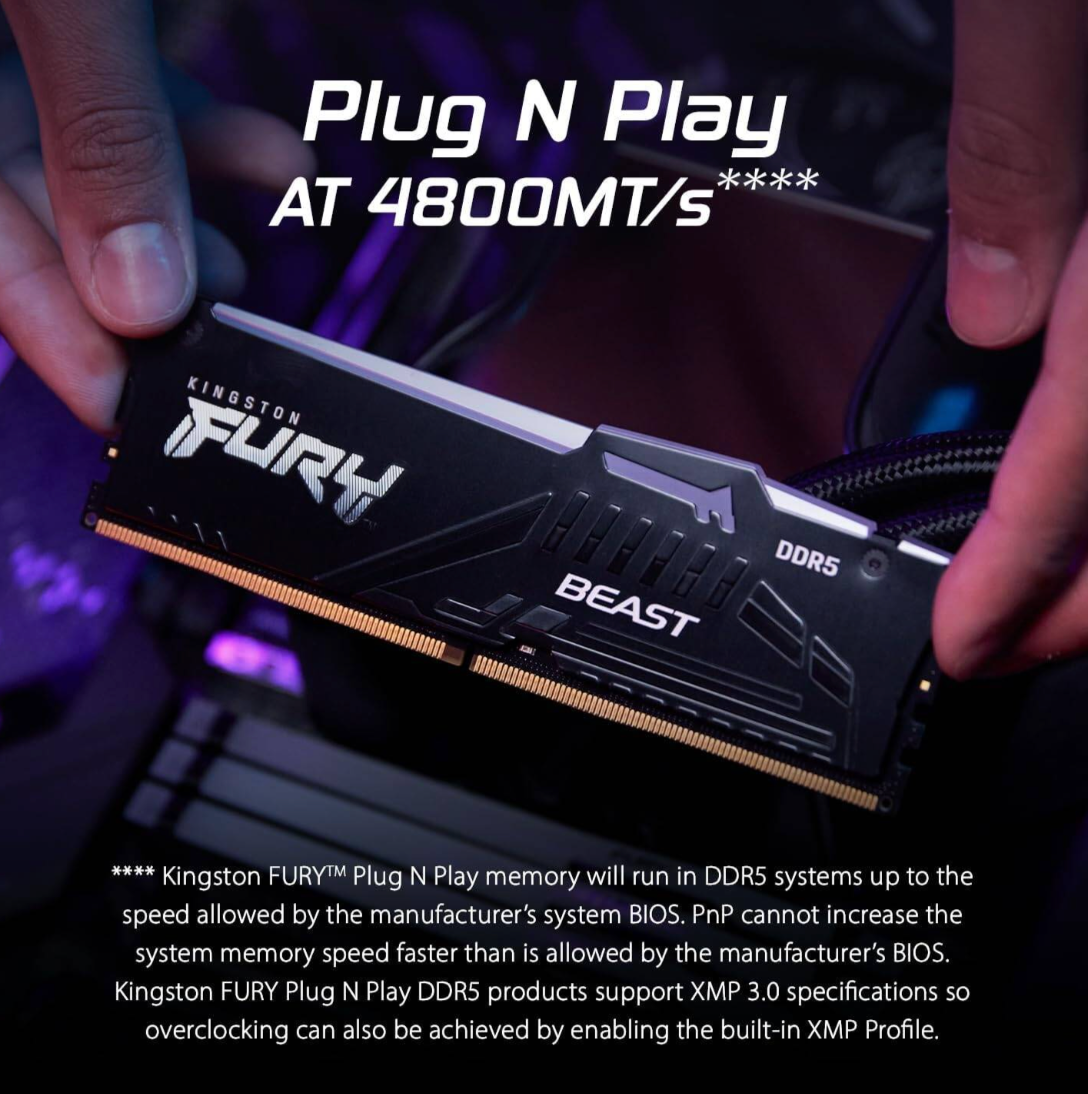 Kingston Fury Beast RGB 32GB (2x16GB) DDR5 Dual Desktop Memory Kit